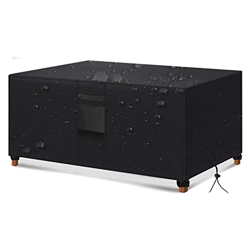 Outdoor Dining Table Cover 308x138x89cm Waterproof Windproof Anti UV Dustproof Heavy Duty Patio Furniture Cover with Air Vent and Handles Rectangular Garden Table Protector with Storage Bag