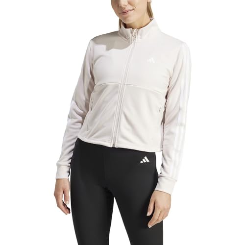 adidas Femme AEROREADY Train Essentials 3-Stripes Track Jacket, Putty Mauve, S adidas Femme AEROREADY Train Essentials 3-Stripes Track Jacket, Putty Mauve, S