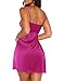 HYPERFIRE Women's Summer Spaghetti Strap Satin Mini Dress Smock Cami Short Dresses Party Evening Hot Pink X-Small