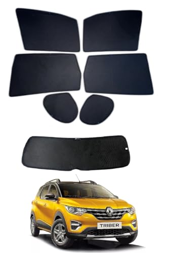 Image of Premium Car Sunshade Fix Type Non-Magnetic Curtain with Rear Dicky Curtain Set of 7pc for Triber