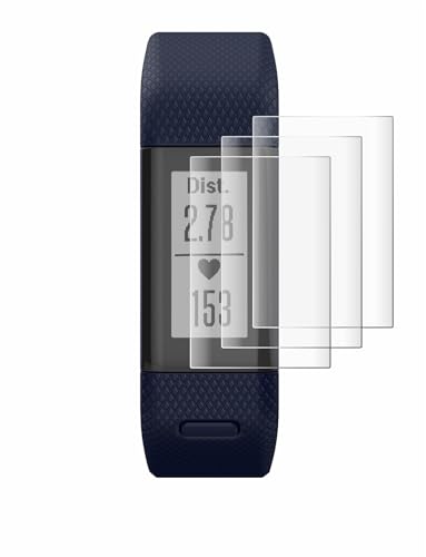 savvies (4 Unidades Full-Screen Protector para Garmin Vivosmart HR+ Full Cover Protector Pantalla [3d Curvo, Pantalla Completa, Transparente]