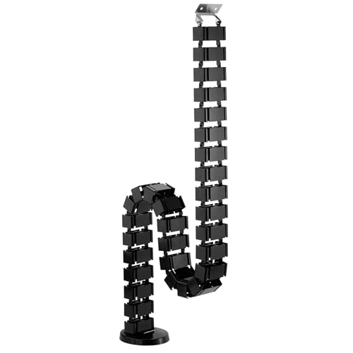 Outshine Gaming Dorso per gestione dei cavi, organizer per cavi da scrivania regolabile per scrivanie e postazioni di lavoro, design modulare, base ponderata, passaggio cavi a quattro ingressi, nero