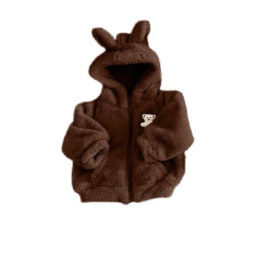Girl 2025 Sherpa Warm Coats Long Sleeve Cute Winter Jacket with Ear Full Zipper Side Pocket Jackets Solid Fuzzy Coat