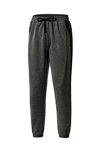 URBEX Men’s Sweatpants with Zipper Pockets, Elastic Bottom Joggers Pants for Gym Running Workout Training