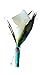 Angel Isabella Boutonniere - Natural White Calla Lily with Peacock Feather,Jade Ribbon