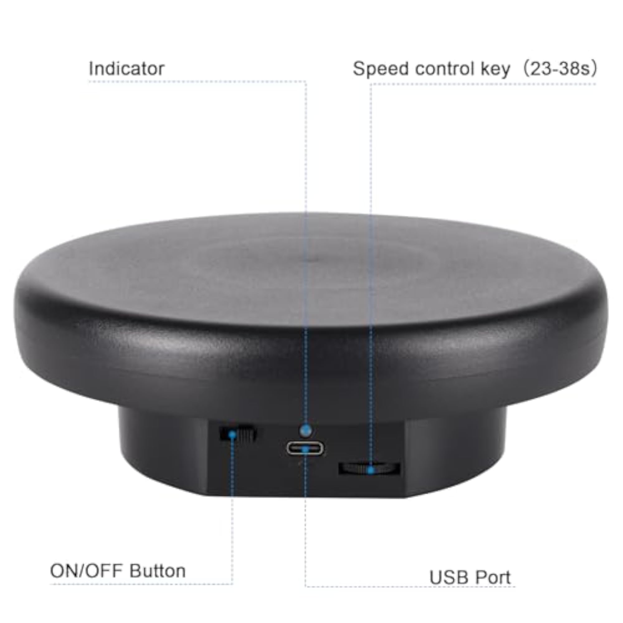 360° Electric Rotating Platform with Type-C Cable