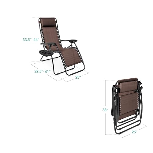image for Best Choice Products Set of 2 Adjustable Steel Mesh Zero Gravity Loung