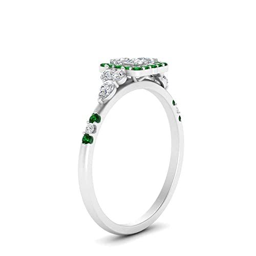 Image of Choose Your Color 925 Sterling Silver Princess Shape Petite Engagement Rings Halo Edwardian Engagement Ring Everyday Wedding Jewelry Handmade Gifts for Wife : US Size 4 to 12