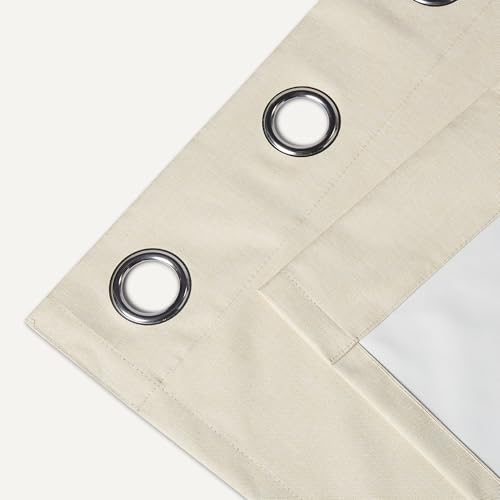 Image of Amazon Basics 100% Blackout Curtains with Grommets, Blocks Sunlight, Reduces Outside Noise, Machine Washable, 52 x 96 Inches, Beige, 2 Panels