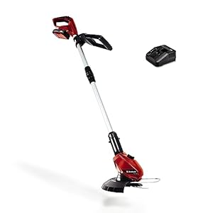 Einhell Accu Grastrimmer GE-CT 18 Li Kit (1×2,0Ah) Power X-Change (Li-Ion, 18 V, 24 cm snijbreedte, 8500 rpm, draaibare en kantelbare motorkop, Bloembeschermer, incl. 2,0 Ah accu en lader), Rood