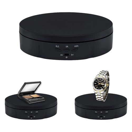 Mcbazel 5.7 pollici Piatto Girevole Elettrico Giradischi Elettrico Automatico Professionale per Fotografia - 360 Gradi Piattaforma Girevole con Piattaforma Rotante per Video, Gioielli, Orologi - Nero