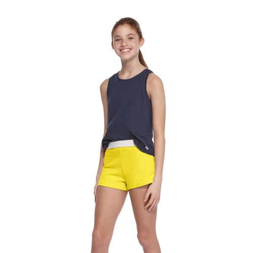 High Velocity Girls Sporty Cheerleader Shorts with Comfortable Elastic Waistband Yellow