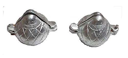 Sakoraware Aluminium Modak Maker Mould Mold Sacha Cutter | Gujiya Karanji Maker Machine | Dumpling Maker Kitchen Moulds for Holi | Ganesh Chaturthi | Diwali | Festivals | Pack of 2, Silver, Size -5 cm