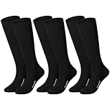 Haysandy 3 Pairs Baseball Socks Bulk Softball Sock Youth High Long Tube Soccer Football Team Boys Girls Adults Sport Sock(Black,M)