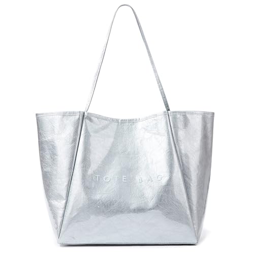 Image of KALIDI PVC Tote Women Weekender Bag Large Shopper Handbag Oversize Shoulder Travel Purse
