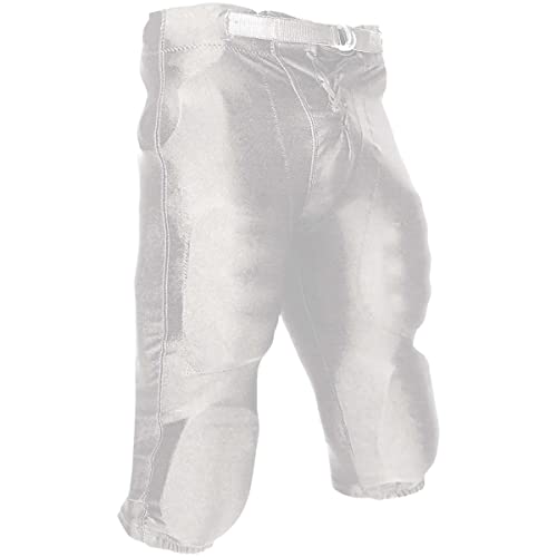Champro Youth Stretch Dazzle Football Pant with Snaps, Light Silver, x-Large