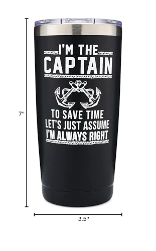 Captain Tumbler - I'm The Captain & I'm Always Right Tumbler with Lid, Funny Boating Tumbler for Men, Great Loop Gift - Image 9