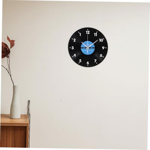 Horloge murale design moderne rétro noire sans pile