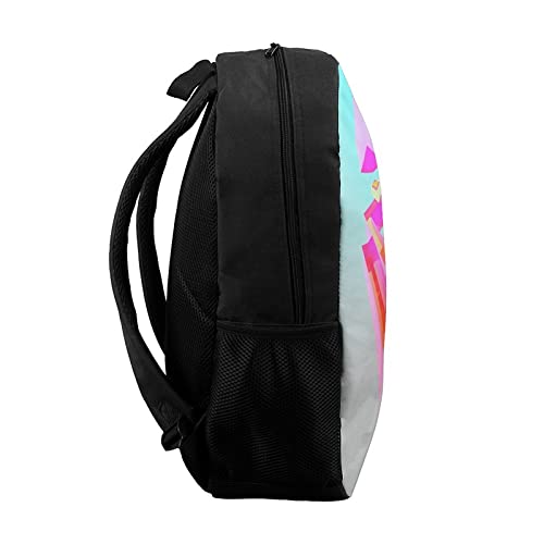 Sac à dos imprimé en 3D facettes géométriques grand format 17 pouces unisexe - 3