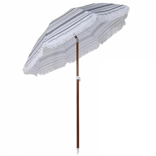 Parasol de jardin à rayures 180cm UPF 50+ avec inclinaison et 8 baleines