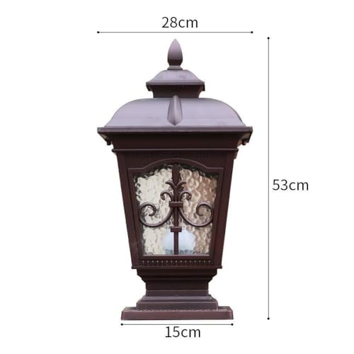 Farol de columna de aluminio rústico para iluminar el jardín y crear un patio acogedor 3