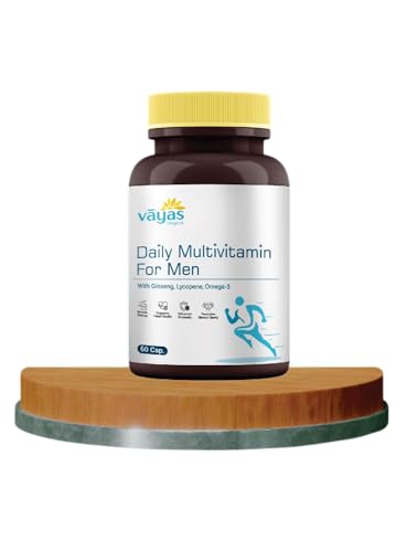 Image of Vayas Daily Multivitamin - For Men - With 35+ Vitamins, Minerals, Antioxidants, Ginseng, Lycopene & Omega-3 - 60 Tabs - Supports Energy, Immunity, Heart & Brain Health