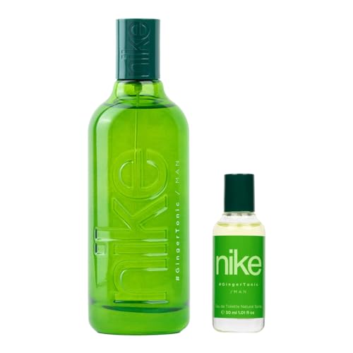 NIKE - Ginger Tonic Promoción 150 ml + 30 ml, Colonia Hombre, Pack 2 Productos, Perfume Formato Spray, Eau de Toilette Natural y Masculina, Aroma Cítrico y Floral, Fragancia Fresca y Duradera
