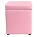 DYPXG Cube en Similicuir Pouf de Rangement Tabouret Pouf Banc siège, Plateau de boîte à Jouets avec charnière supérieure Organisateur boîte Pouf Poitrine-Rose 30x30x35cm (12x12x14inch)