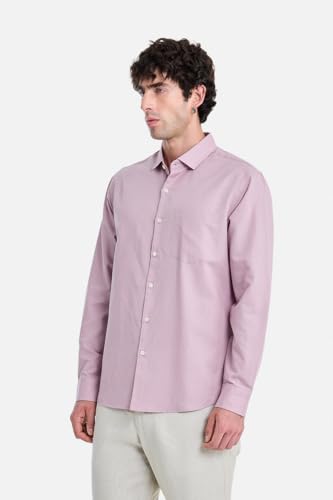 Image of SNITCH Men Casual Shirt | Regular Fit Full Sleeve Spread Collar Solid Pattern | Breathable Cotton Linen Blend & Lightweight Fabric for Summer, Vacation & Smart Casual Wear