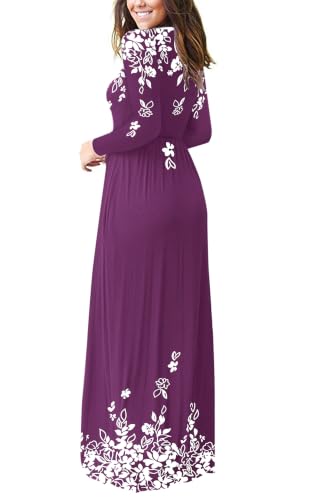 Image of AUSELILY Women's Classic Long Sleeve Dress Loose Plain Long Casual Maxi Dresses with Pockets 2026