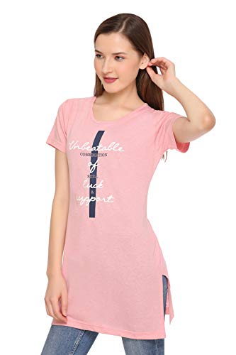 Image of In Love Women's Plus Size Longline T-Shirt with Side Pocket, 3 /4 Sleeve, Crew Neck
