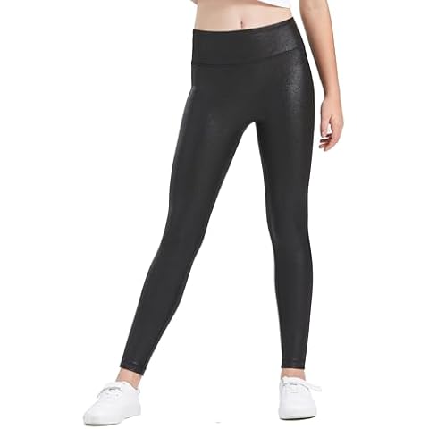 HARTPOR Girls High Waisted Faux Leather Leggings Cover