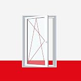 Kunststofffenster Badfenster Ornament Streifen Weiss, Anschlag:DIN Rechts, BxH:600x800 (60x80 cm), Glas:3-Fach
