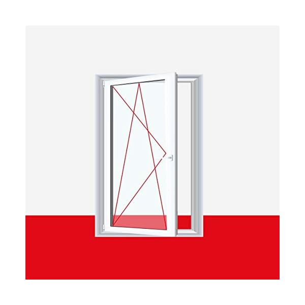 Kunststofffenster Badfenster Ornament Chinchilla Weiss, Anschlag:DIN Links, BxH:700x600 (70x60 cm), Glas:3-Fach