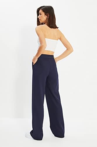 4. Bild von TRENDYOL Damen Gerade Weites Bein Hohe Taille Hose Pants 38
