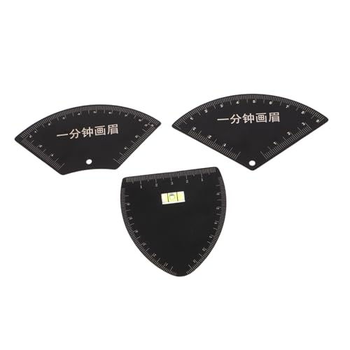 DONFAMDS 3個点眉ステンシル 型 扇形 半扇形 プラスチック製 眉毛設計ツール 眉毛テンプレート 再利用可能 眉測定定規付き 初心者向けメイク補