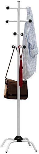 Porte-manteau métal blanc à 8 crochets pour optimiser le rangement de vos sacs et écharpes