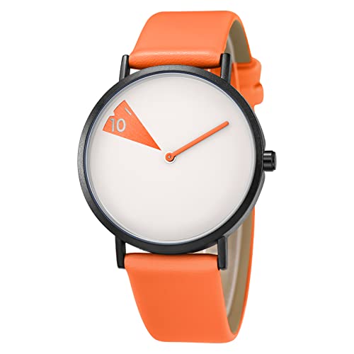 SHENGKE Creative Watch Ultra-Thin Strap Casual Fashion Quartz Minimalist Watch Orange