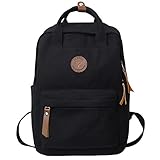 Mochilas Feminina Estilo Casual Leve Lona Escolar Bolsa Faculdade Viagem Moda Simple (Preto)