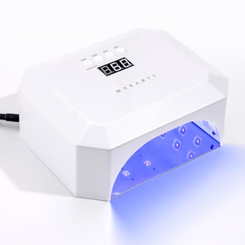 Makartt UV Nail Lamp: LED Light for Gel Polish 36W Nails Curing Dryer with 4 Timer Setting Display Auto Sensor Professional Flash Cure Lamp for Salon & Home