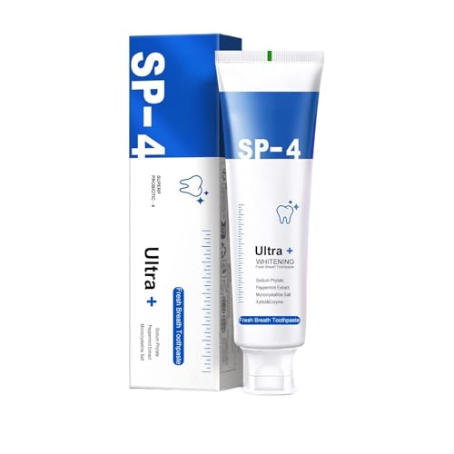 SP-4 Ultra Brightening Toothpaste Deep Cleaning Stain Removal Oral Care with Xylitol & Peppermint Fresh Breath Enamel Protection for Daily Use 120G