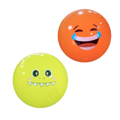 Image of GENIE'S Toy Bus 9-Inch Funny Faces Play Ball | Interactive | for Pool, Beach & Garden | Perfect for Outdoor & Indoor Play | PVC Ball for Kids & Adults I Pack of 2 (Multicolor)