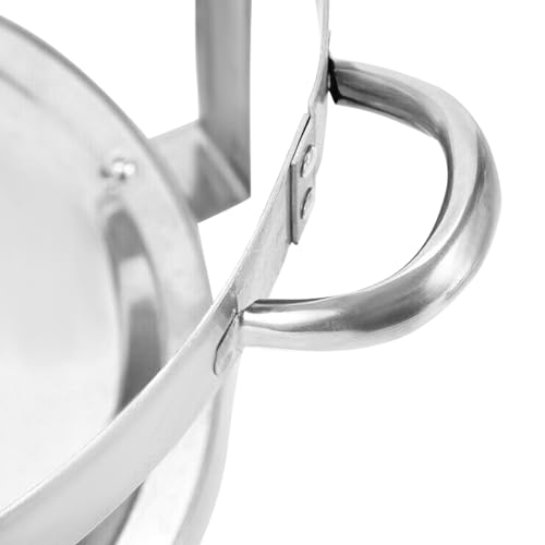 HuKaiL 7.5L Edelstahl Warmhaltebehälter, Rund Speisewärmer Chafing Dish Wärme/Kälteisolierung, Warmhaltegerät Buffetwärmer mit Ständer für Cafeterias, Hotel, Schulkantinen, Bankette, 44 * 26.4cm – Bild 7