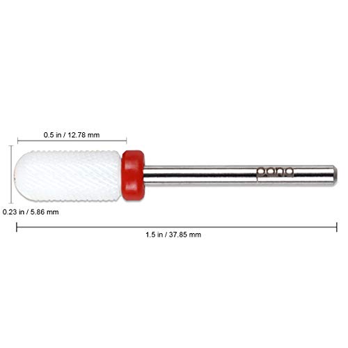 Pana Professional Usa Ceramic White Round Top Small Barrel Bit Nail Drill (Grit: Fine) 3/32" Shank Size #TOP1
