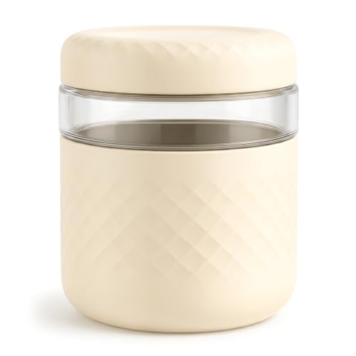 Image of 32 oz /4 Cup Glass Lunch Bowl Container with Lid, Leak & Spill Proof
