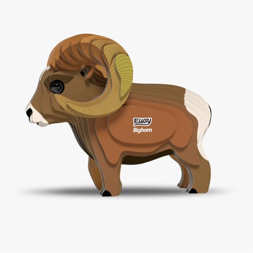 EUGY Mouflon Canadien – Puzzle 3D N° 145 – Jouet Créatif en Carton Recyclé – pour Enfants dès 6 Ans et Adultes Jusqu’à 99 Ans– Puzzle Éducatif et Écologique