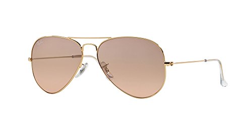 Ray-Ban RB 3025-001/3E Arista Large Metal Aviator Sunglasses with Pink Gold Gradient Mirror Lenses 62mm
