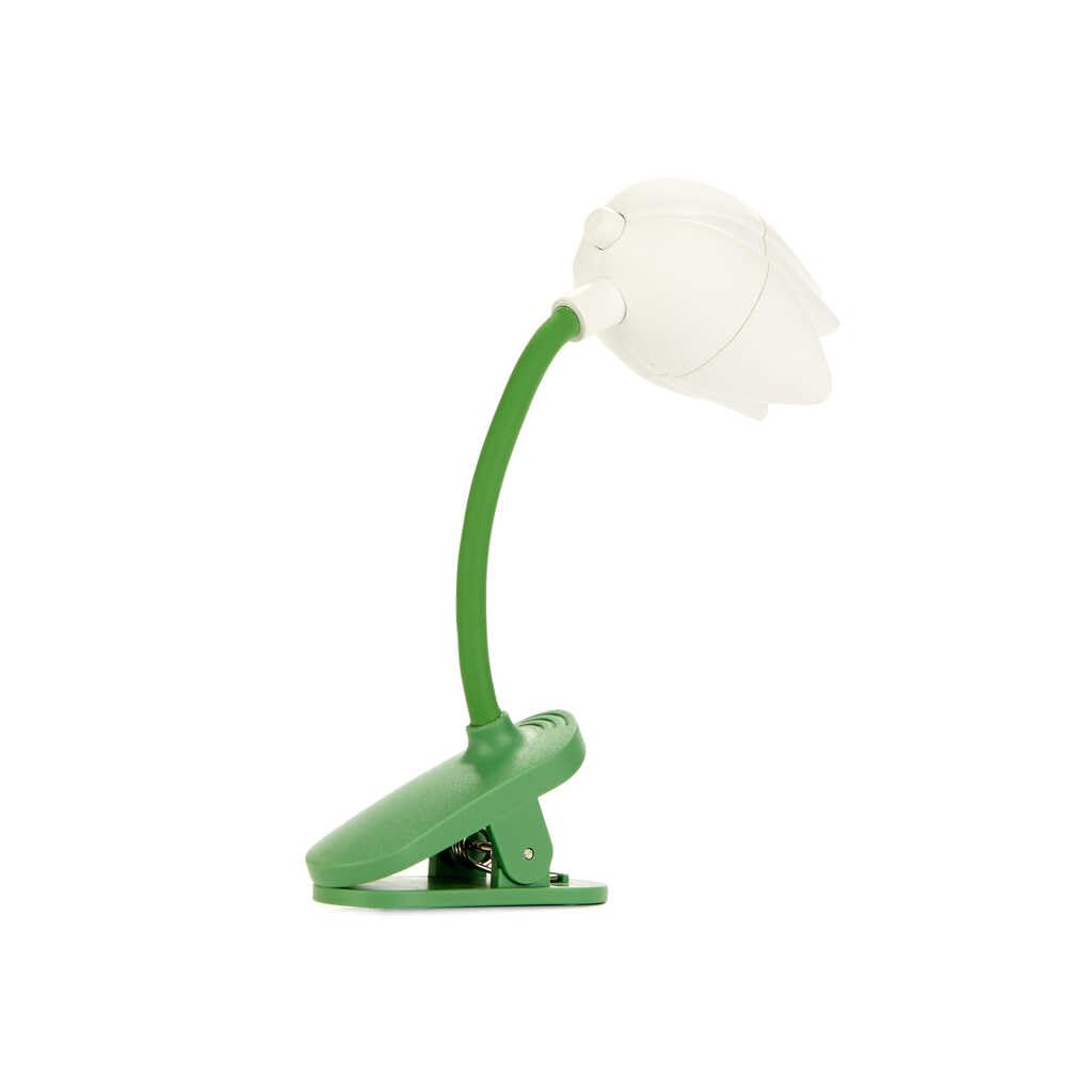 Balvi Lampada Flessibile con Clip a Forma di Tulipano Bianco per Lettura