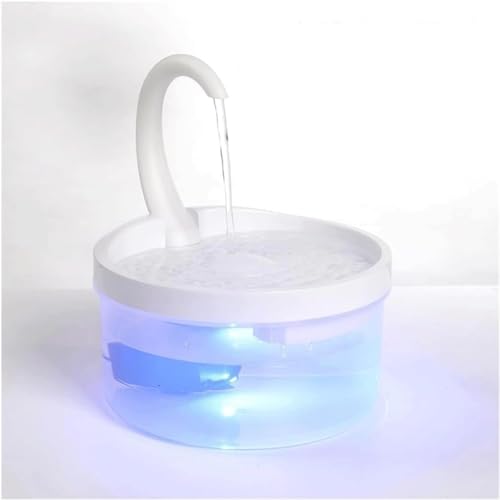 Fuente de agua automática para gatos 2L con luz LED blanca