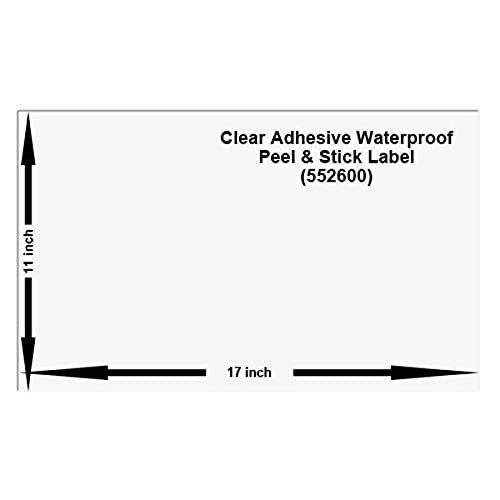 11x17 Waterproof Peel and Stick Labels, Pack of 10, Clear (552600)